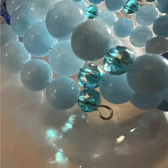 Aquamarine & Sky Blue Floral Bracelet - Picture 3 of 4